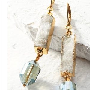 Soft surroundings druzy crystal earring